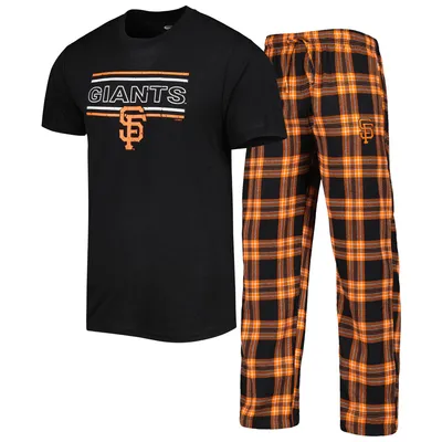 San Francisco Giants Concepts Sport Badge T-Shirt & Pants Sleep Set - Black/Orange