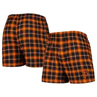 San Francisco Giants Concepts Sport Ledger Flannel Boxers - Black/Orange