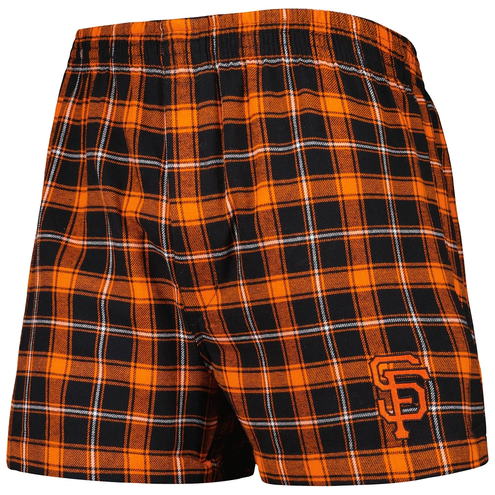 Men's Concepts Sport Black/Orange San Francisco Giants Ledger Flannel Boxers