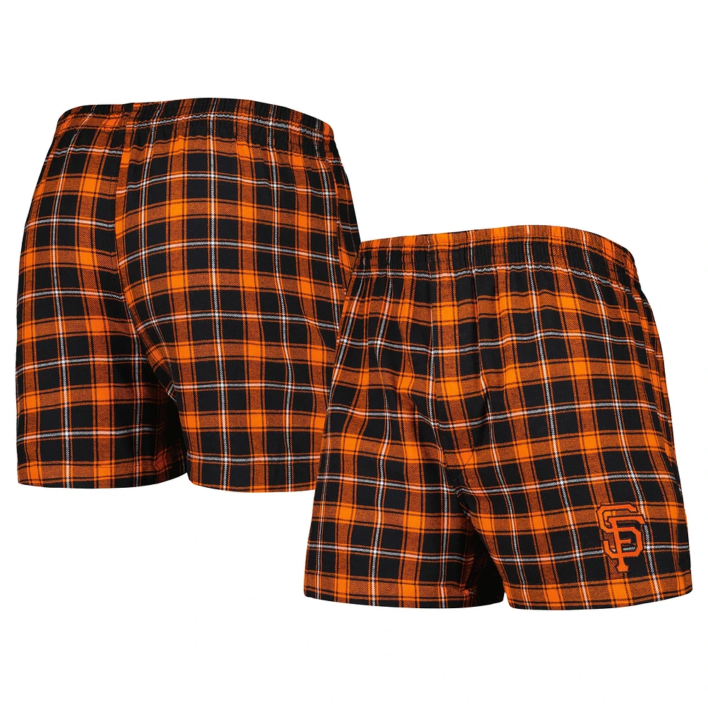 Men's Concepts Sport Black/Orange San Francisco Giants Ledger Flannel Boxers