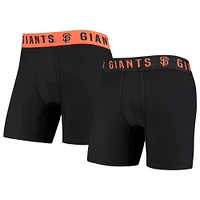 Ensemble de deux boxers Flagship pour hommes Concepts Sport Noir/Orange San Francisco Giants