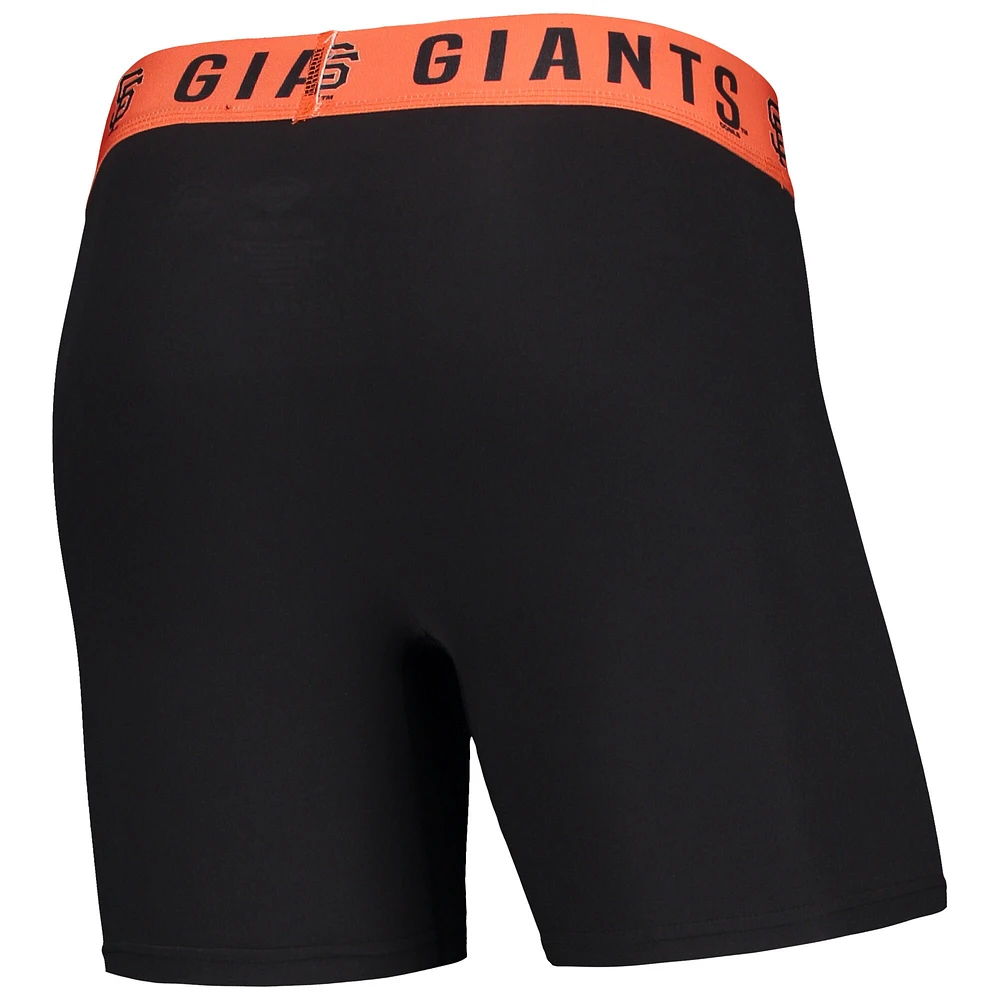 Men's Concepts Sport Black/Orange San Francisco Giants Two-Pack Flagship Boxer Briefs Set