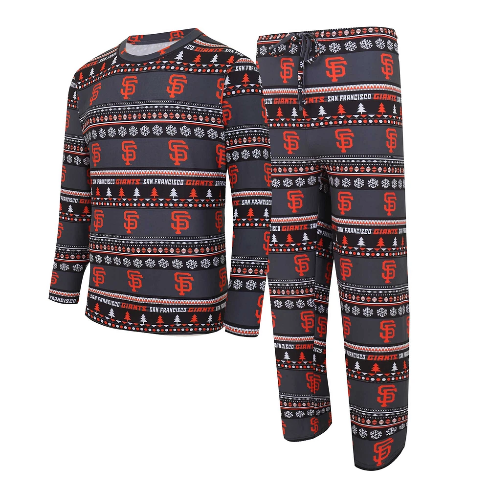 Concepts Sport pour hommes, ensemble haut et pantalon à manches longues en tricot noir des Giants de San Francisco