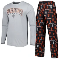 Men's Concepts Sport Gray/Black San Francisco Giants Breakthrough Long Sleeve Top & Pants Sleep Set