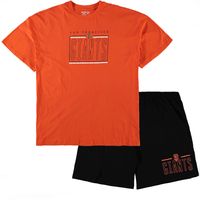 Men's Concepts Sport Orange/Black San Francisco Giants Big & Tall T-Shirt Shorts Sleep Set