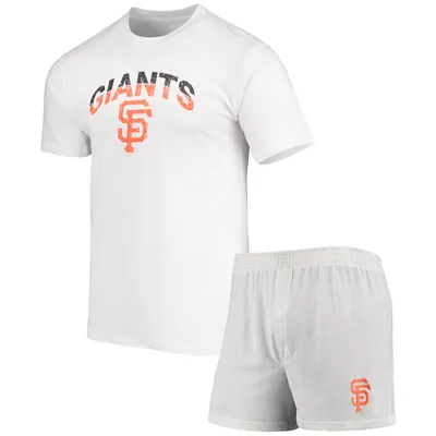 San Francisco Giants Concepts Sport Gateway T-Shirt & Boxer Shorts Sleep Set - White/Gray