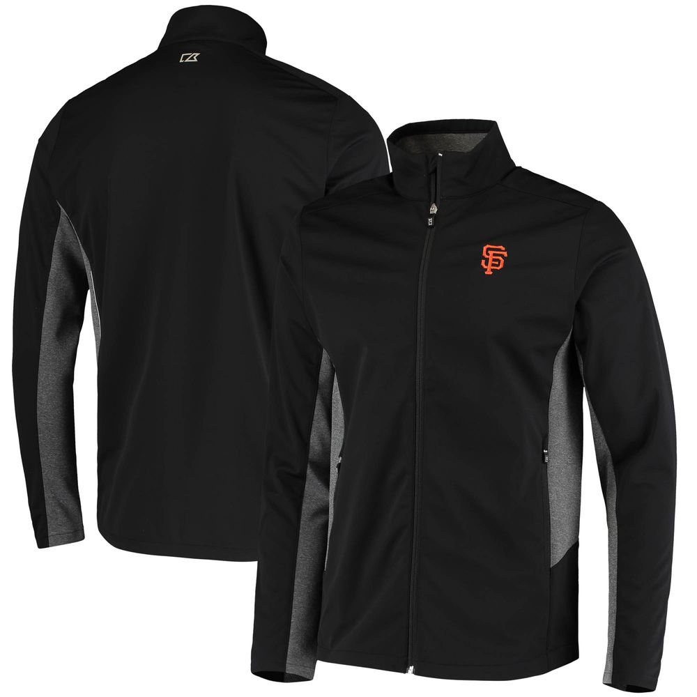 Men's Cutter & Buck Black San Francisco Giants Navigate WeatherTec Full-Zip Jacket