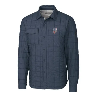 San Francisco Giants Cutter & Buck Stars Stripes Full-Zip Rainier Shirt Jacket - Gray