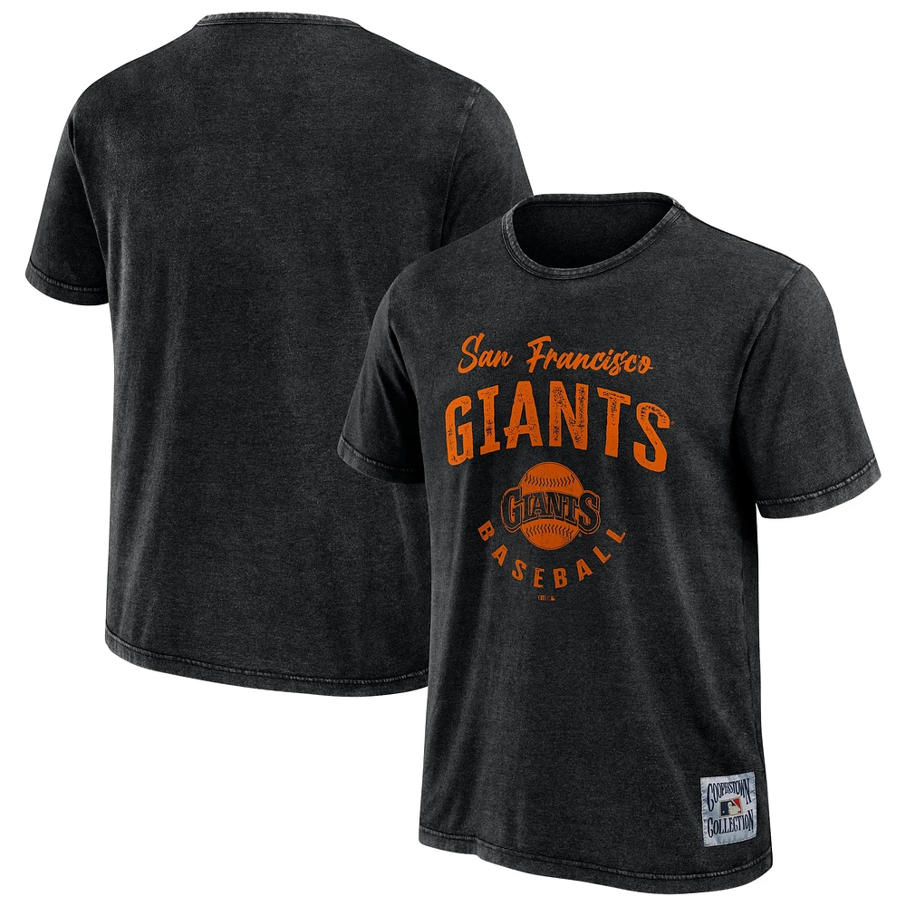 collection Darius Rucker pour hommes par Fanatics T-shirt délavé noir de la Cooperstown des Giants San Francisco