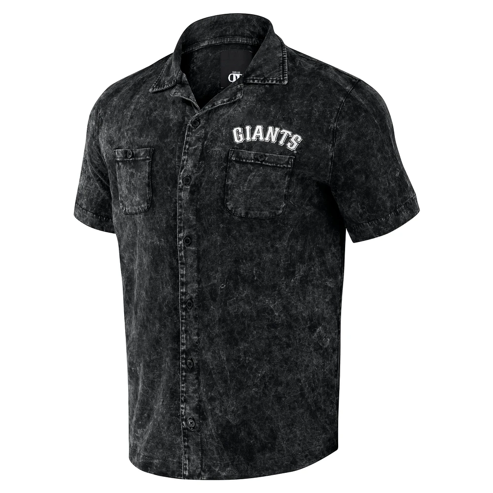 Men's Darius Rucker Collection by Fanatics  Black San Francisco Giants Denim Team Color Button-Up Shirt