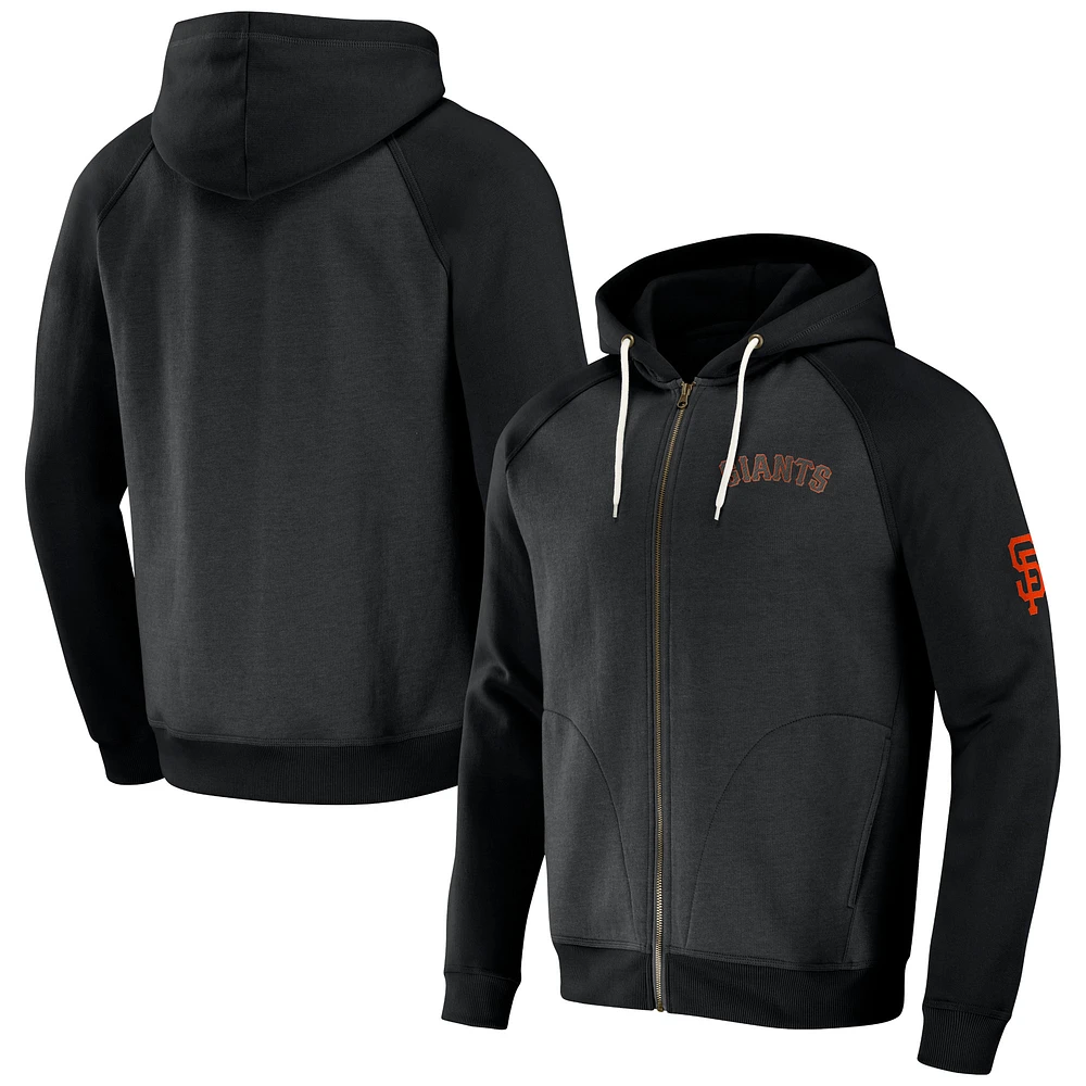 Men's Darius Rucker Collection by Fanatics  Black San Francisco Giants Raglan Full-Zip Hoodie