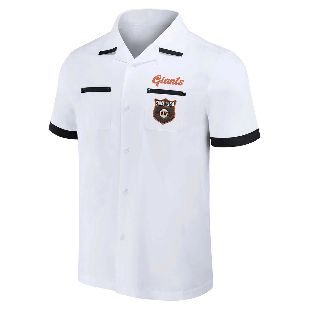 Collection Darius Rucker pour homme par Fanatics Chemise blanche boutonnée San Francisco Giants Bowling