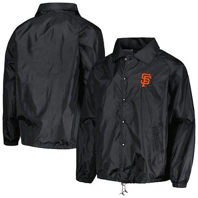 Men's Dunbrooke  Black San Francisco Giants Coach's Raglan Full-Snap Windbreaker Jacket