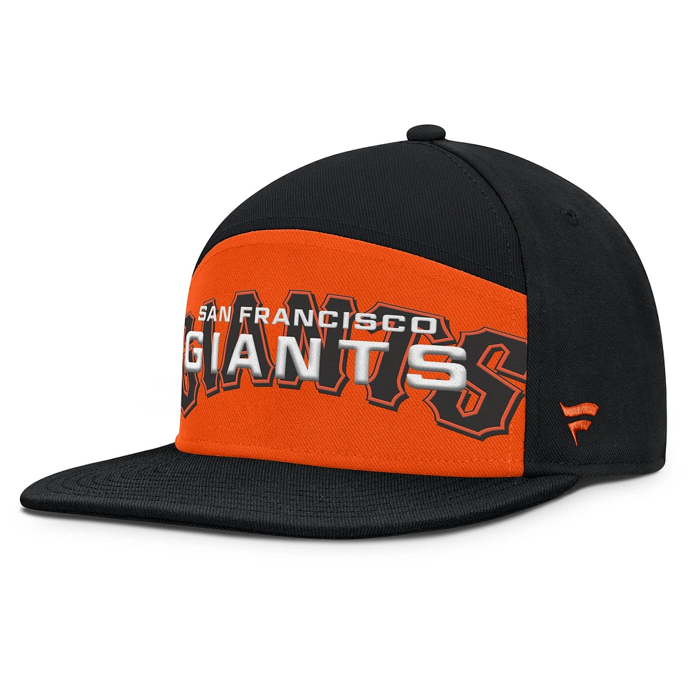 Casquette Snapback Fanatics noire/orange San Francisco Giants Clubhouse Splitter pour homme