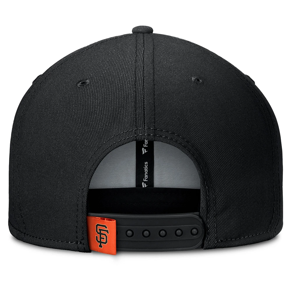 Casquette Snapback Fanatics noire/orange San Francisco Giants Clubhouse Splitter pour homme