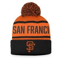 Bonnet en tricot à revers avec pompon Fanatics pour hommes, noir/orange, San Francisco Giants, collection Cooperstown