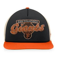 Casquette Snapback Talley Foam Trucker Snapback de la collection Cooperstown des Giants de San Francisco Fanatics noir/orange pour hommes