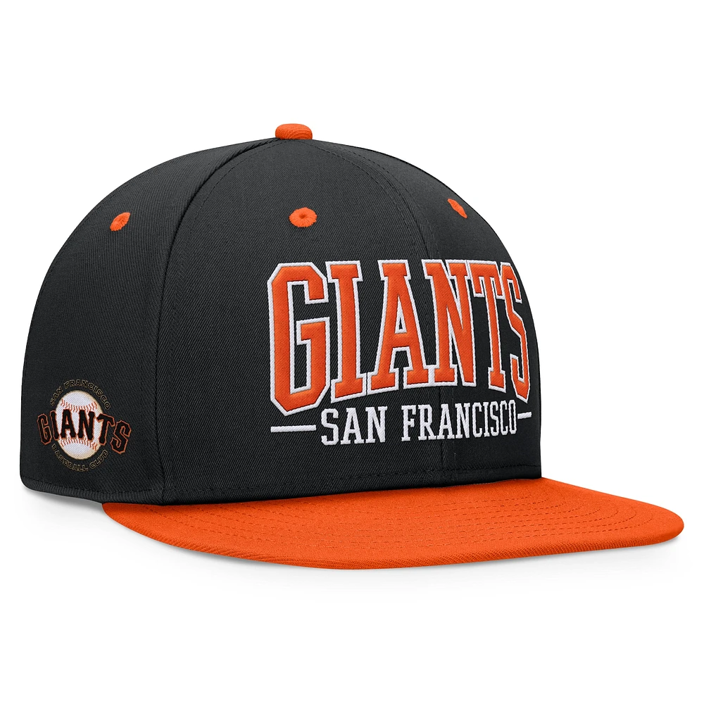 Casquette Snapback Fundamental Bold Fanatics pour hommes, noir/orange, San Francisco Giants