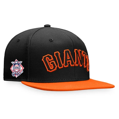 Casquette ajustée bicolore fondamentale Fanatics pour hommes, noir/orange, San Francisco Giants