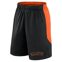 Short en polyester noir/orange Fanatics pour homme des San Francisco Giants