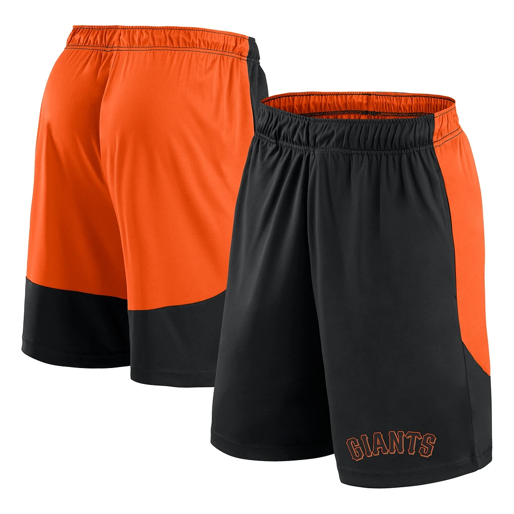 Short en polyester noir/orange Fanatics pour homme des San Francisco Giants