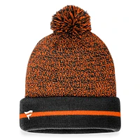 Bonnet en tricot à revers Space-Dye Fanatics pour hommes noir/orange San Francisco Giants avec pompon