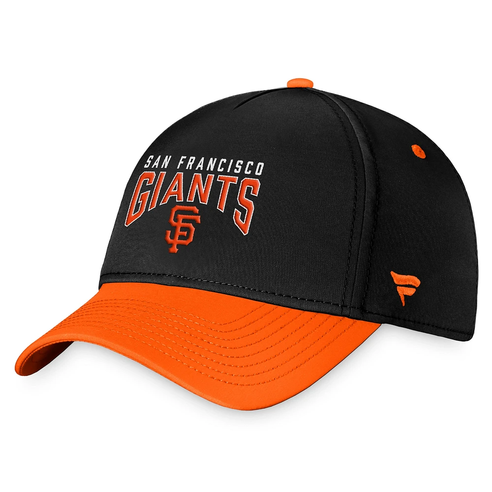 Casquette flexible à logo empilé Fanatics pour hommes, noir/orange, San Francisco Giants