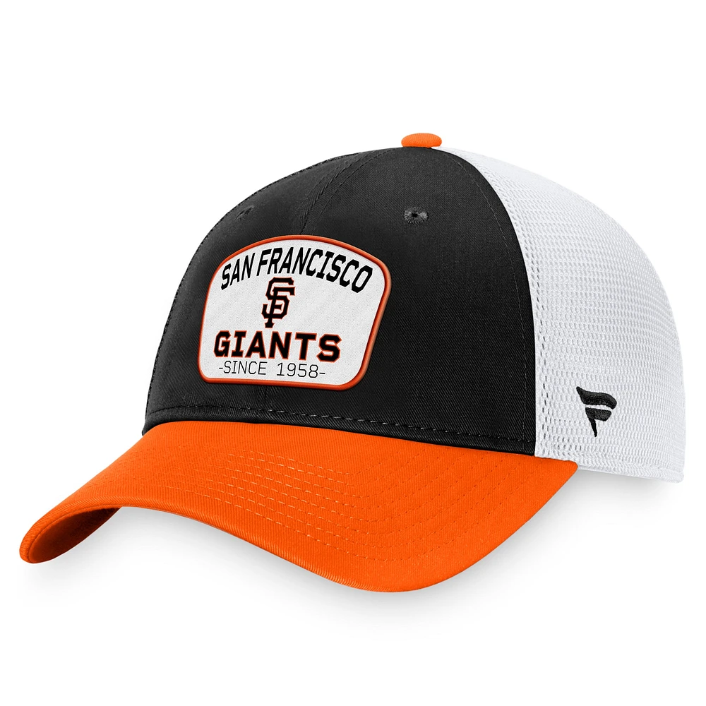 Men's Fanatics Black/Orange San Francisco Giants Two-Tone Patch Trucker Adjustable Hat