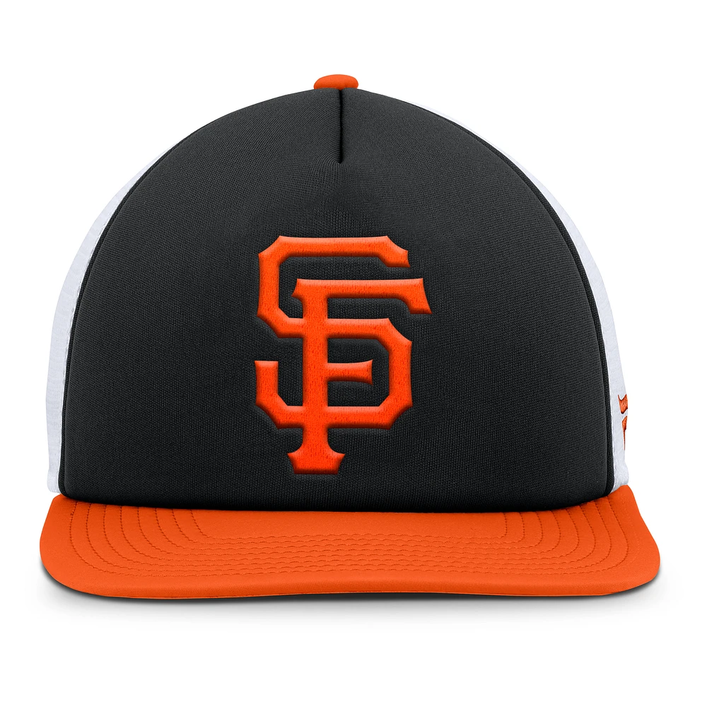 Men's Fanatics Black/White San Francisco Giants Fundamental Foam Front Snapback Hat