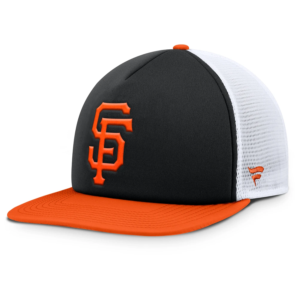 Casquette snapback en mousse fondamentale pour hommes Fanatics noir/blanc San Francisco Giants