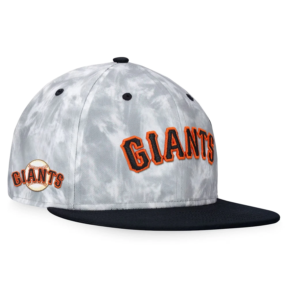 Men's Fanatics Black/White San Francisco Giants Smoke Dye Fitted Hat