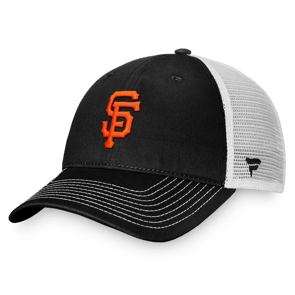 Men's Fanatics Black/White San Francisco Giants Team Core Unstructured Trucker Adjustable Hat