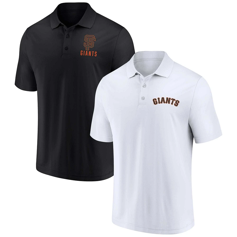 Ensemble de deux polos Fanatics pour hommes, noir/blanc, San Francisco Giants, logo Lockup