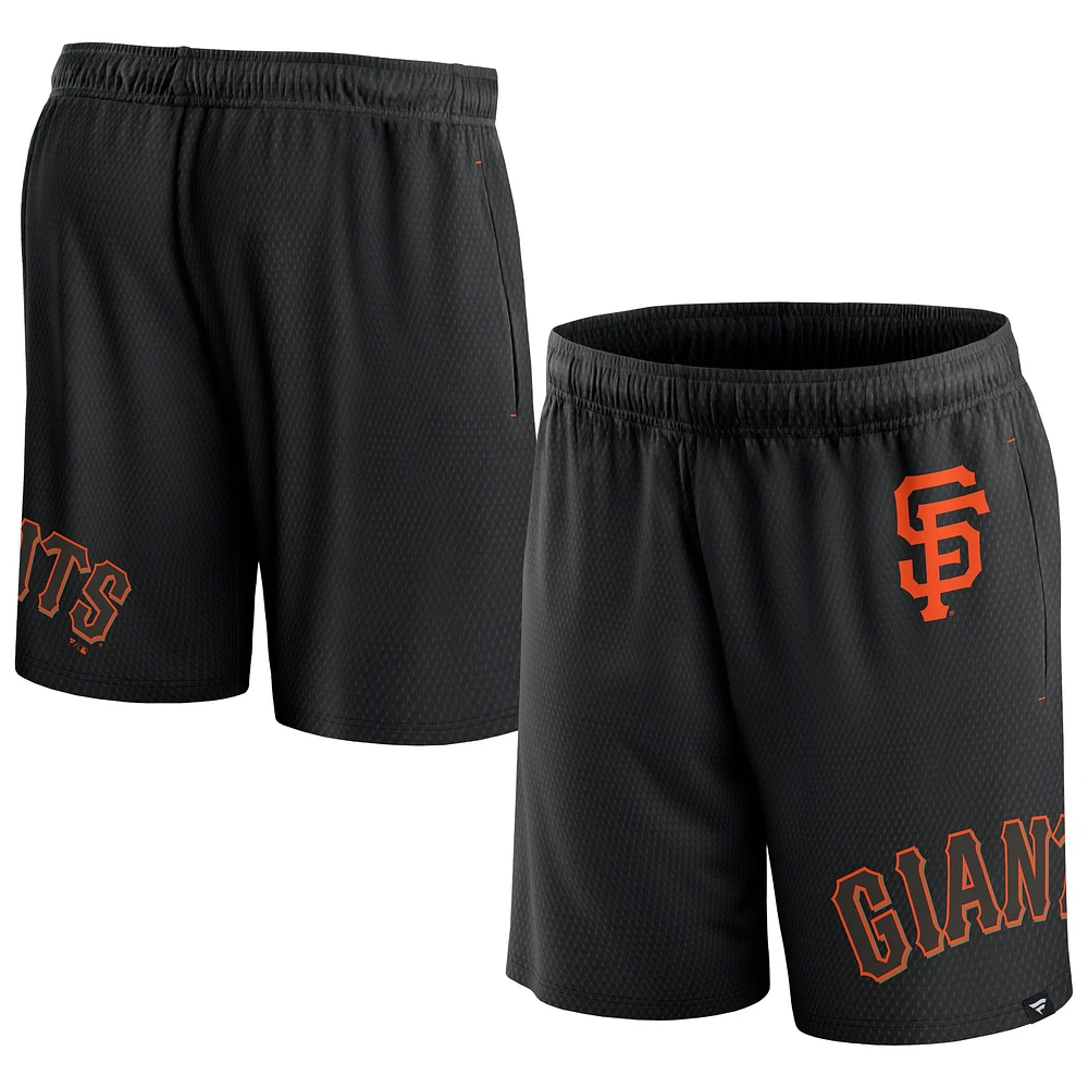 Short en maille Clincher Fanatics noir San Francisco Giants pour hommes