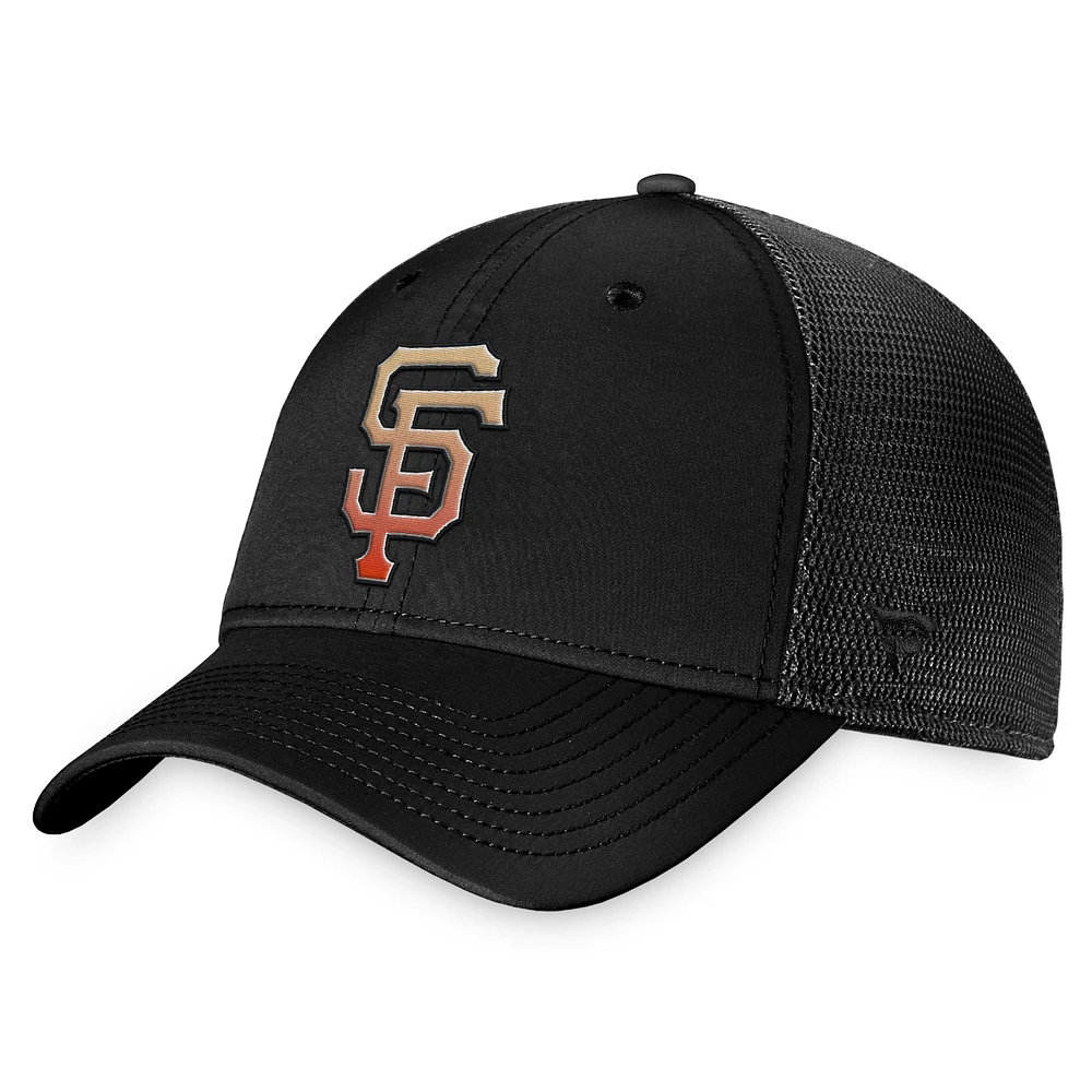 Men's Fanatics Black San Francisco Giants Color Fade Trucker Snapback Hat