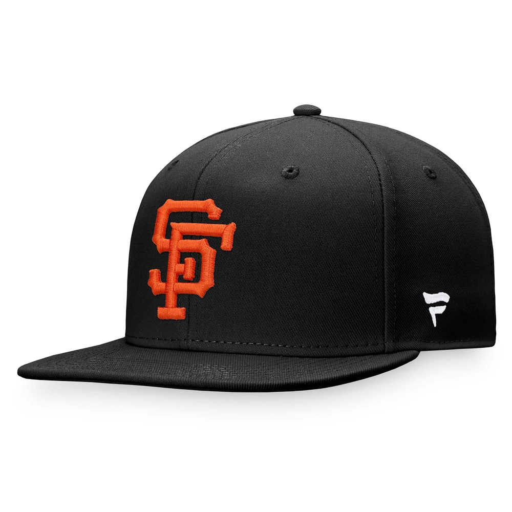 Casquette Snapback Core Snapback Fanatics pour hommes, San Francisco Giants, collection Cooperstown, noire