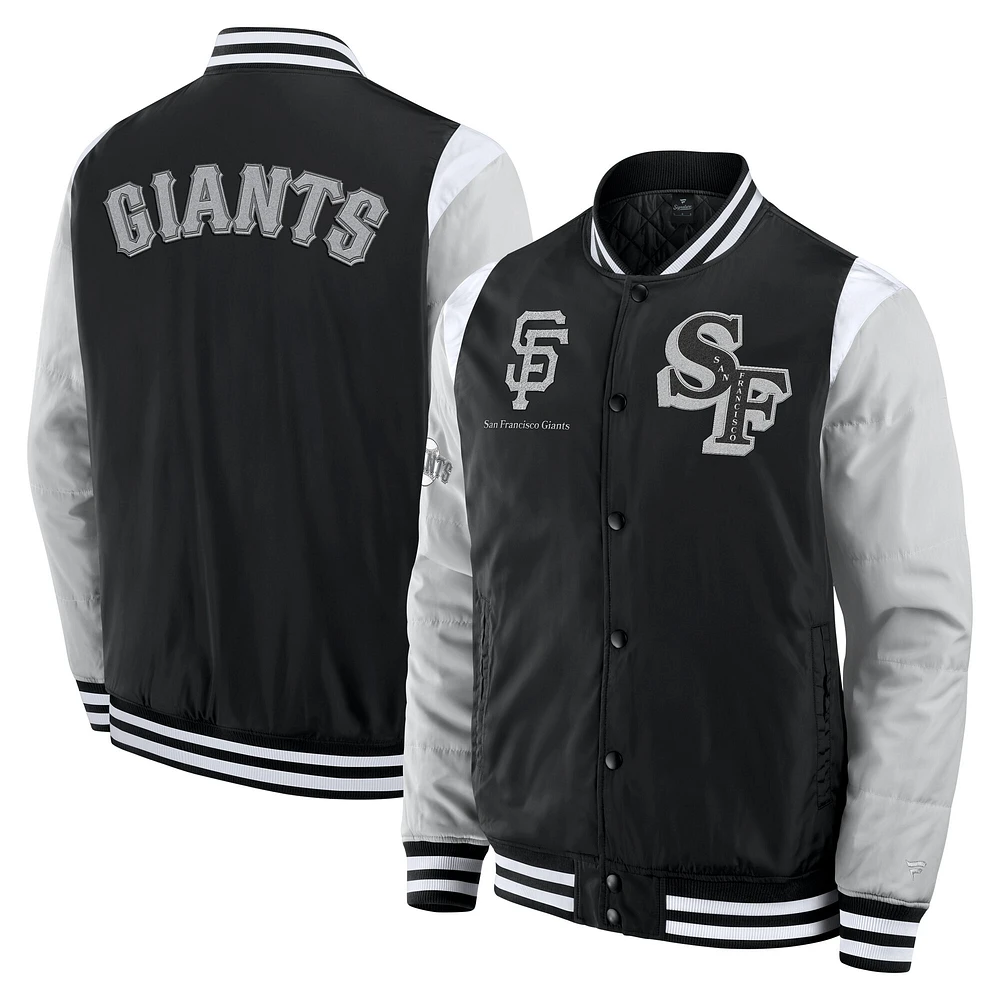 Veste à boutons-pression intégrale Fanatics noire pour homme San Francisco Giants Elements Elite