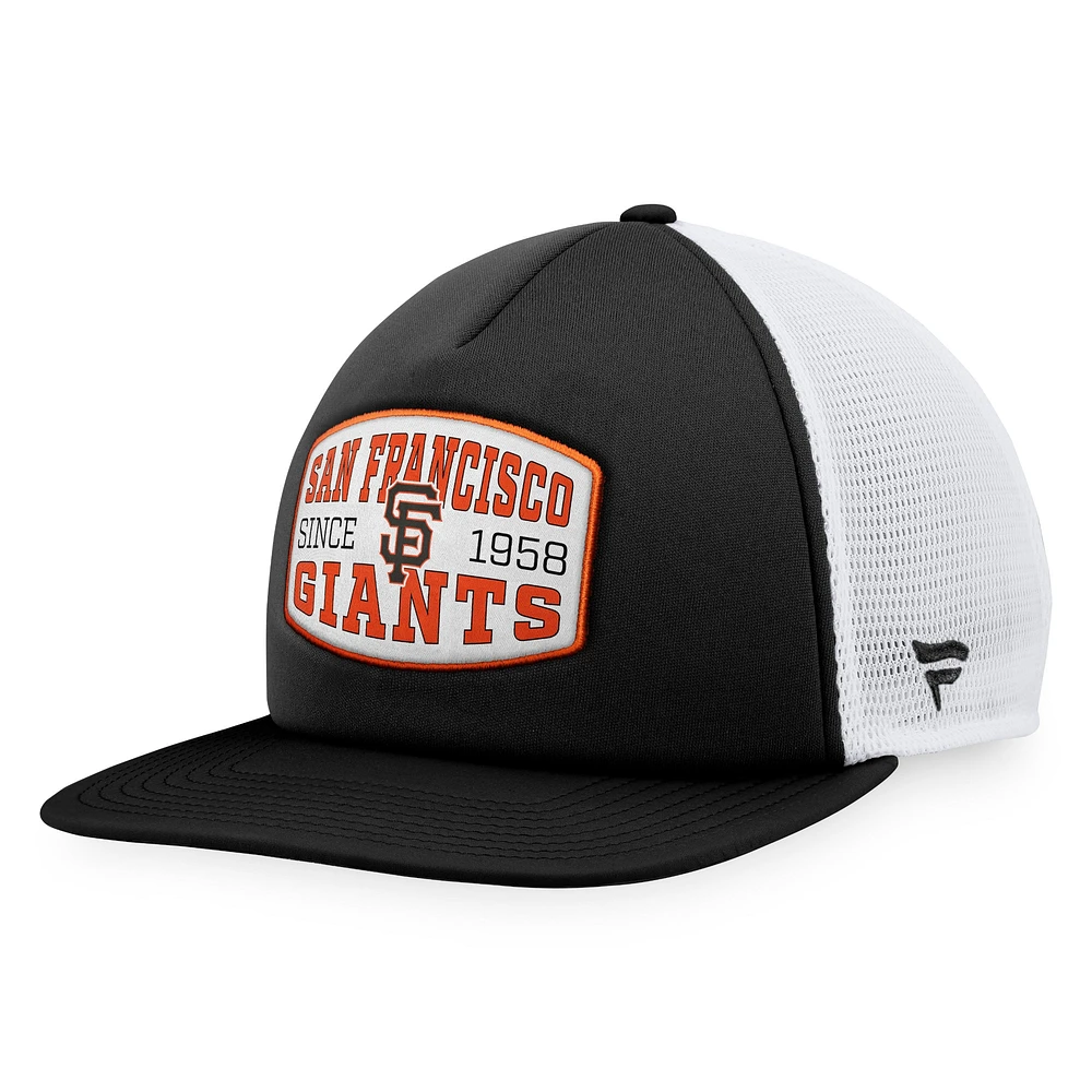 Casquette Snapback de camionneur noire avec patch en mousse sur le devant des Giants de San Francisco Fanatics pour hommes