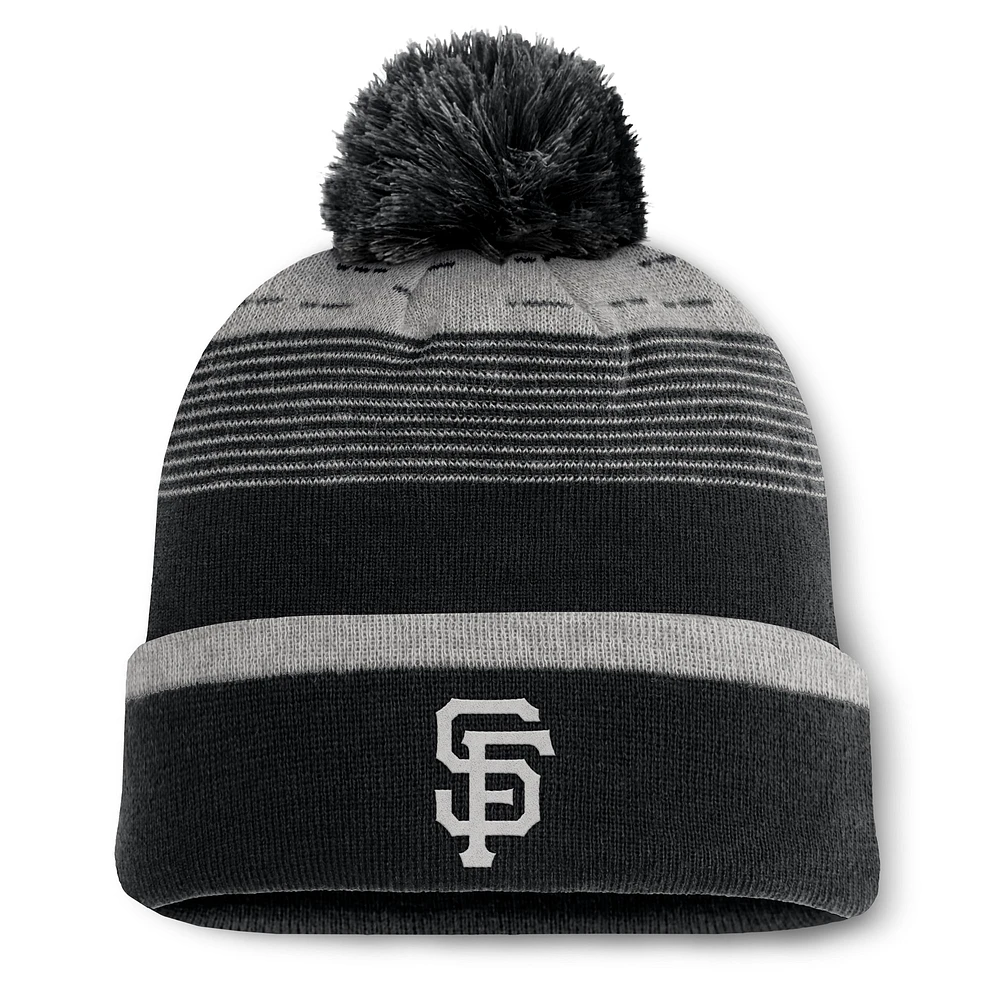 Men's Fanatics  Black San Francisco Giants Fundamental Gradient Cuffed Knit Hat with Pom