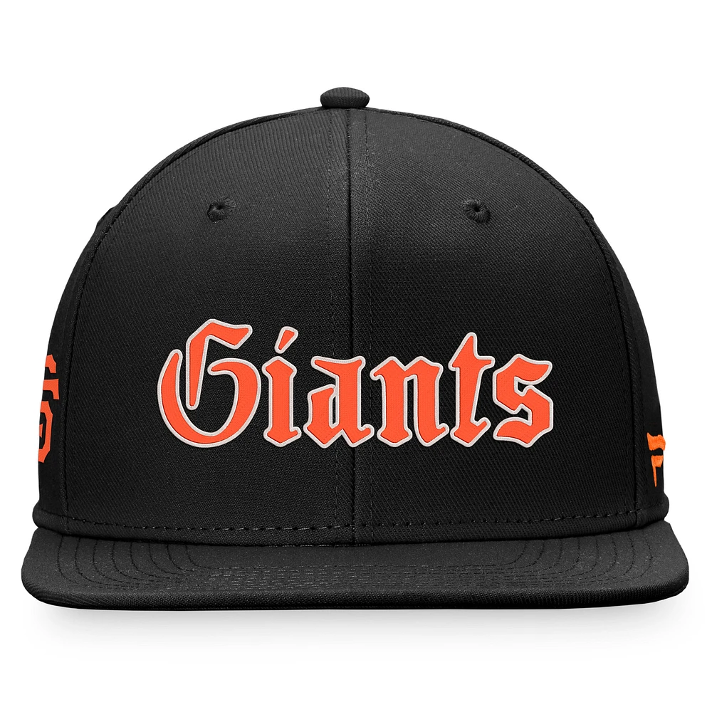 Men's Fanatics Black San Francisco Giants Gothic Script Fitted Hat