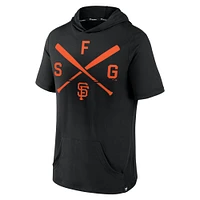 Haut à capuche manches courtes Iconic Rebel Fanatics pour homme, noir, San Francisco Giants