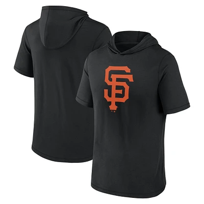 Men's Fanatics Black San Francisco Giants Short Sleeve Hoodie T-Shirt