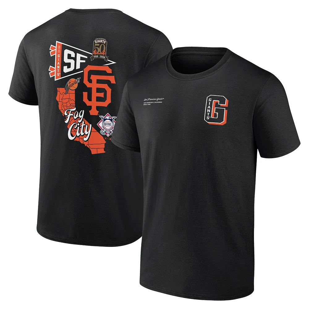 T-shirt noir Fanatics pour hommes, San Francisco Giants Split Zone