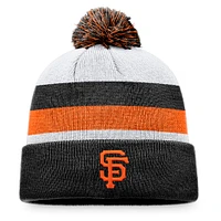 Men's Fanatics Black San Francisco Giants Stripe Cuffed Knit Hat with Pom