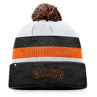 Men's Fanatics Black San Francisco Giants Stripe Cuffed Knit Hat with Pom