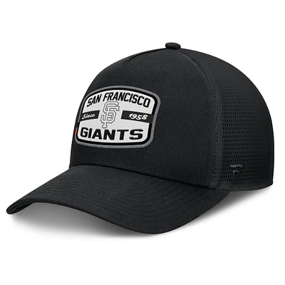 Casquette Snapback de camionneur en A avec patch de l'équipe des Giants de San Francisco Fanatics pour hommes, noire