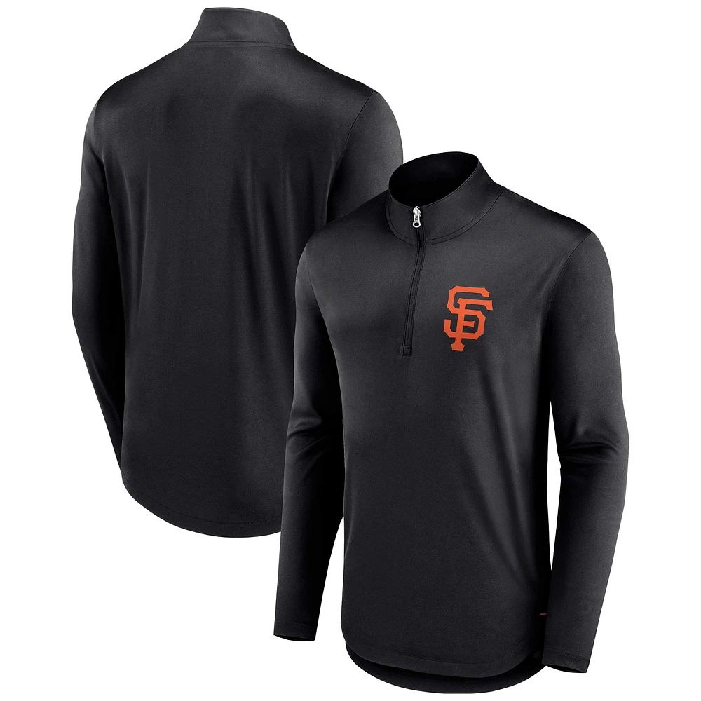 Pull léger à fermeture éclair quart de tour Fanatics pour homme, noir, San Francisco Giants Tough Minded