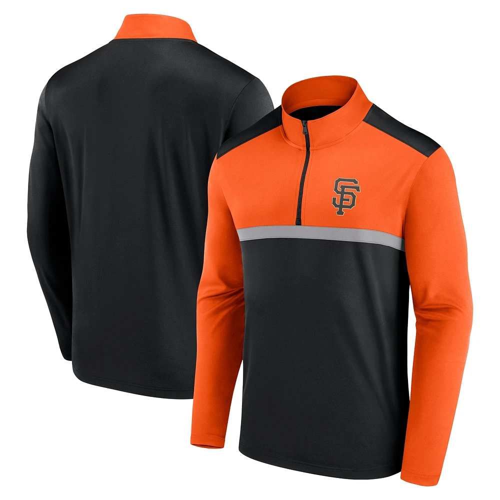 Haut noir à quart de zip imparable Fanatics pour hommes des Giants San Francisco