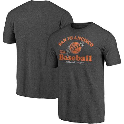 Women's Nike Orange/Gray San Francisco Giants Cooperstown Collection Logo  Tri-Blend Mid V-Neck T-Shirt