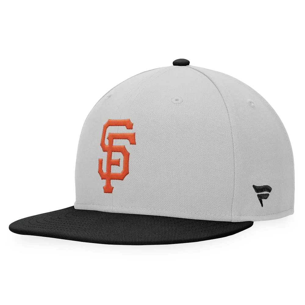 Men's Fanatics Gray/Black San Francisco Giants Glory Days Two-Tone Snapback Hat